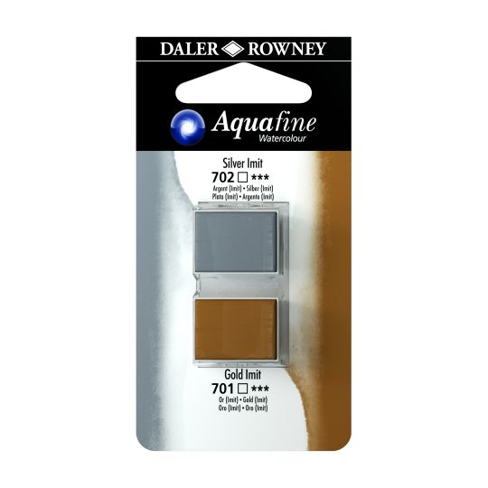 Argent (Imit) et Or (Imit) - ½ godets Aquafine Daler Rowney