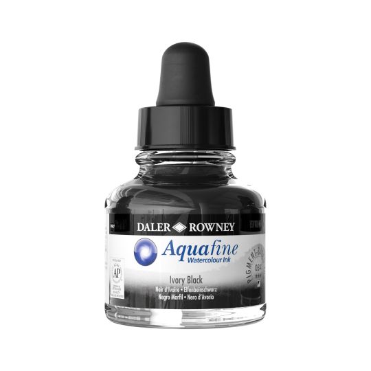 Noir d'Ivoire - encre aquarelle Aquafine 29,5ml Daler Rowney
