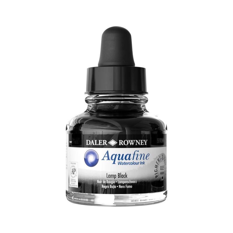 Noir de bougie - encre aquarelle Aquafine 29,5ml Daler Rowney