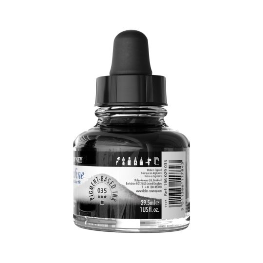 Noir de bougie - encre aquarelle Aquafine 29,5ml Daler Rowney
