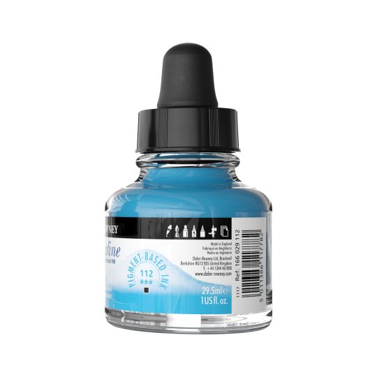 Bleu Ceruleum (Imit) - encre aquarelle Aquafine 29,5ml Daler Rowney
