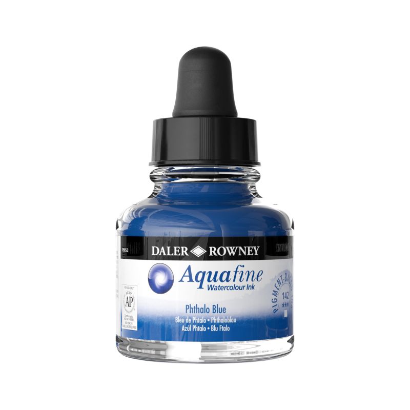 Bleu Phtalocyanine - encre aquarelle Aquafine 29,5ml Daler Rowney