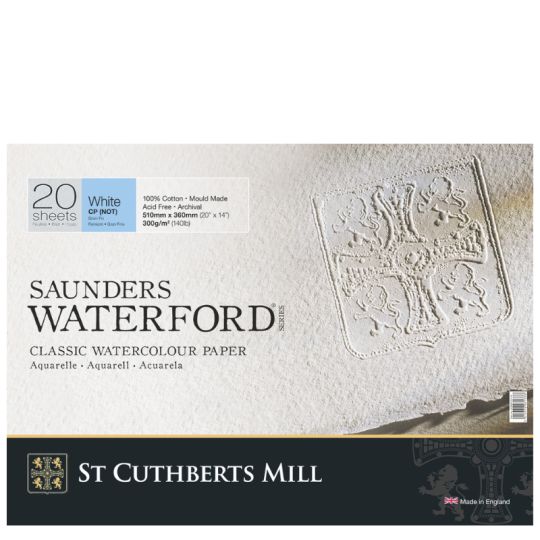 Bloc collé 4 côtés Waterford 36x51 300g 20 f grain fin