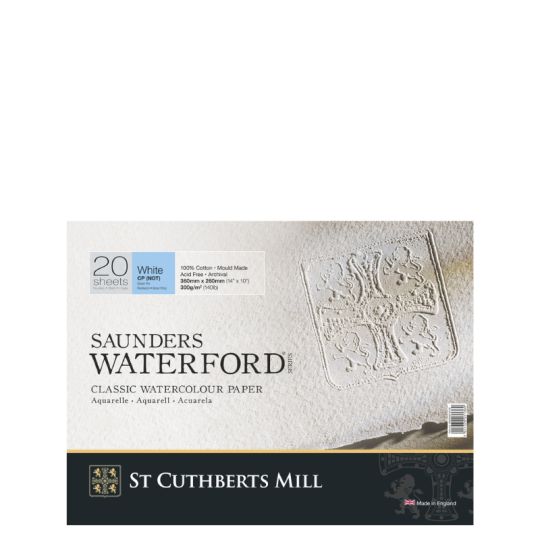 Bloc collé 4 côtés Waterford 26x36 300g 20 f grain fin