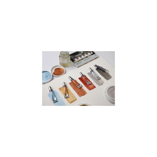 Boîte couleur métallique 6 tubes 8ml aquarelle en carton Cotman W&N