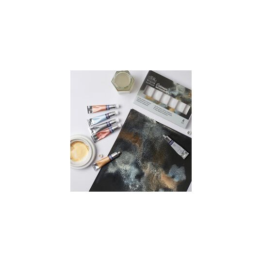 Boîte couleur métallique 6 tubes 8ml aquarelle en carton Cotman W&N