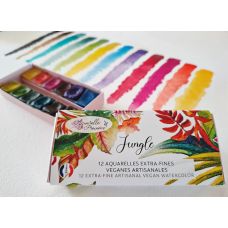Palette Jungle 12 ½ godets aquarelles extra-fines véganes Aquarelle de Provence