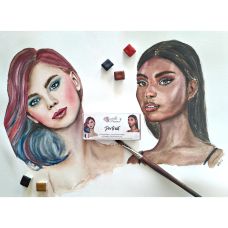 Palette Portrait 12 ½ godets aquarelles extra-fines véganes Aquarelle de Provence