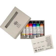 Coffret "Lake pigments" 6 tubes 10ml aquarelles en carton A. Gallo