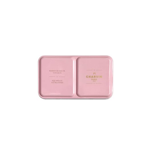 Coffret rose 12 ½ godets aquarelles extra-fines en métal Charvin