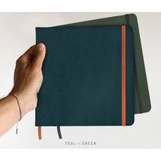 Perfect Sketchbook 18cm x 18cm sarcelle carré 300g 100% coton 44 pages grain fin Etchr Lab *