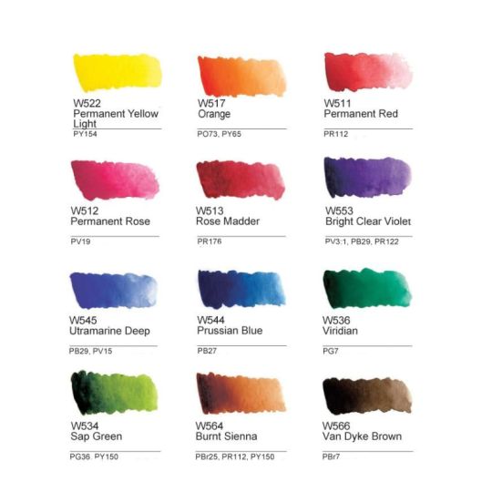 Coffret 12 Tubes 7ml aquarelle mission gold class extra-fines en carton Mijello
