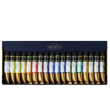 Coffret 18 Tubes 7ml aquarelle mission gold class extra-fines en carton Mijello