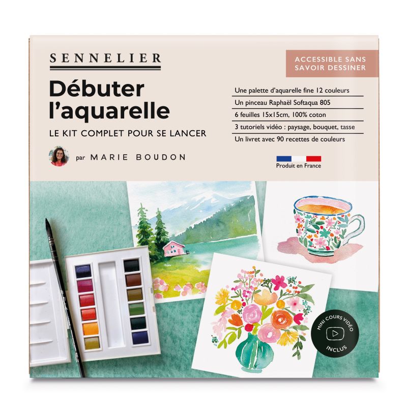 Kit "Débuter l'aquarelle" Matériel et conseils de Marie Boudon par Sennelier
