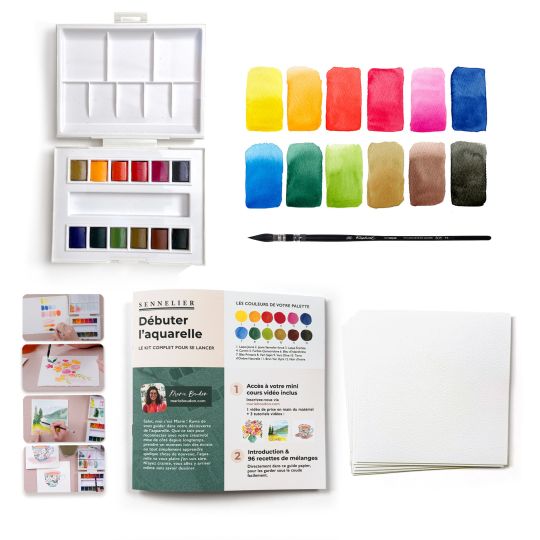 Kit "Débuter l'aquarelle" Matériel et conseils de Marie Boudon par Sennelier