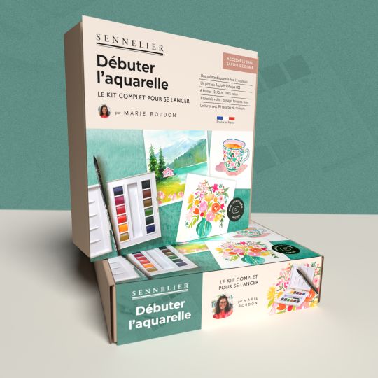 Kit "Débuter l'aquarelle" Matériel et conseils de Marie Boudon par Sennelier