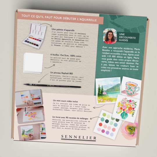 Kit "Débuter l'aquarelle" Matériel et conseils de Marie Boudon par Sennelier