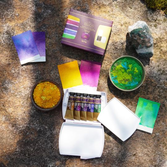 Coffret Printemps 5 Tubes 15ml aquarelle granuleuse mission gold class en plastique Mijello