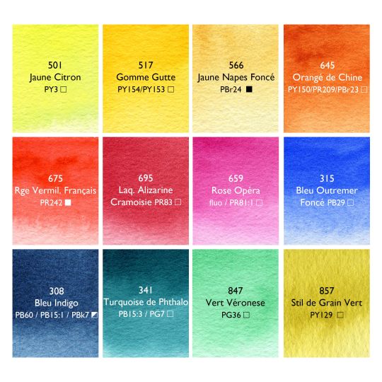 Palette signature Marie Boudon 12 ½ godets aquarelle extra-fine Sennelier