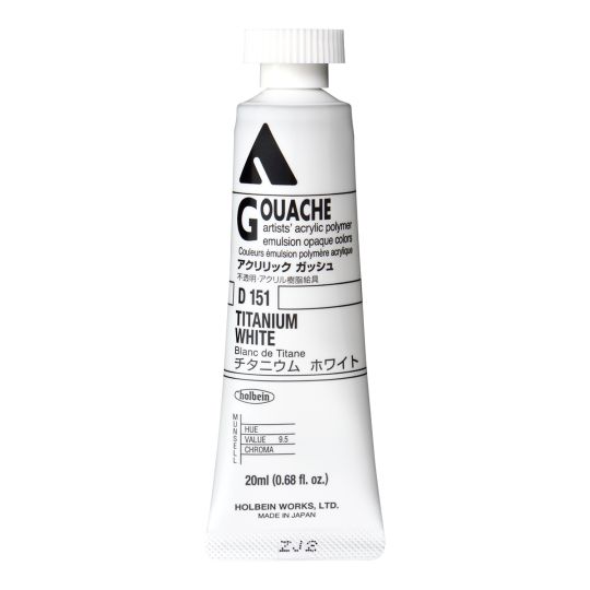 Blanc de titane - acrylic gouache Tube 20ml Holbein Artists'
