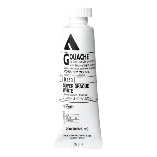 Blanc super opaque - acrylic gouache Tube 20ml Holbein Artists'