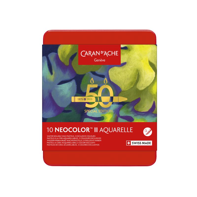Coffret Lush édition spéciale 10 pastels à la cire Neocolor II en métal Caran d'Ache