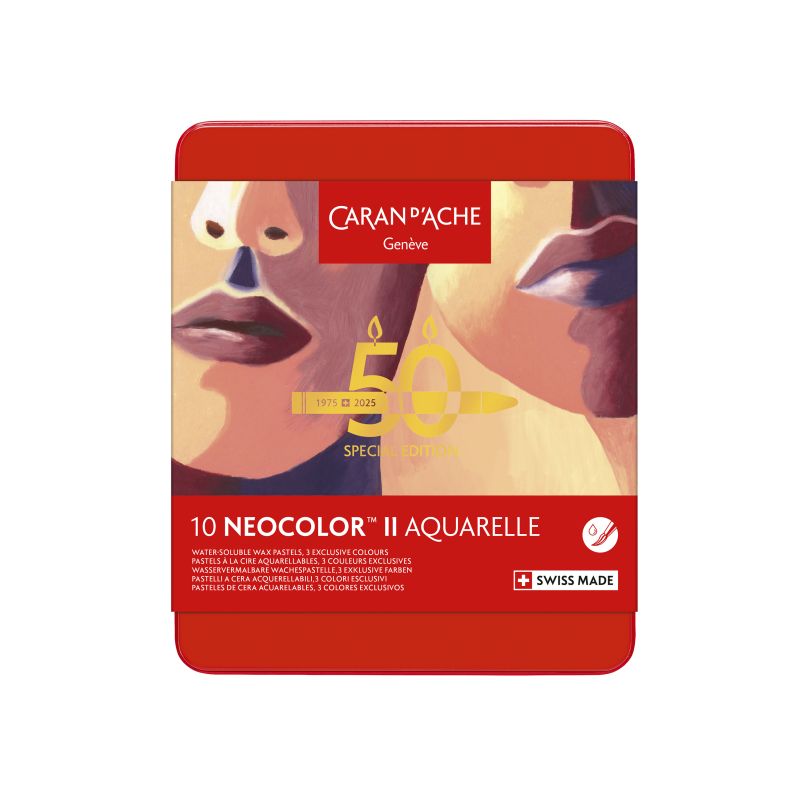 Coffret Portrait édition spéciale 10 pastels à la cire Neocolor II en métal Caran d'Ache