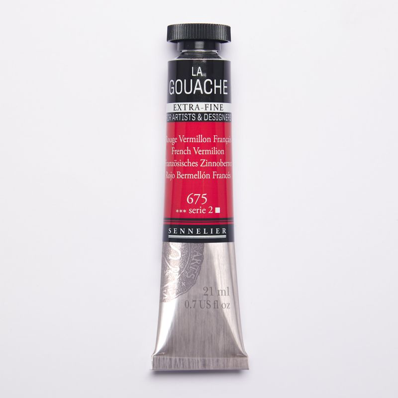 Rouge Vermillon Français - Gouache Tube 21ml Sennelier