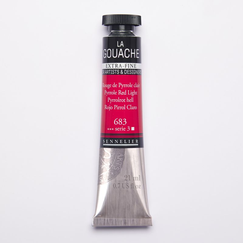 Rouge de Pyrrole clair - Gouache Tube 21ml Sennelier