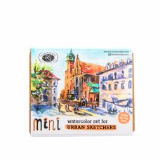 Coffret mini 8 ½ godets d'aquarelle extra-fine en métal abricot Roman Szmal