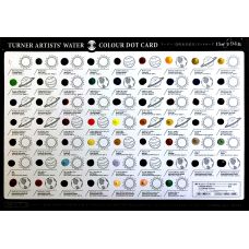 Carte échantillon couleurs réelles 94 couleurs d'aquarelles extra-fines Turner
