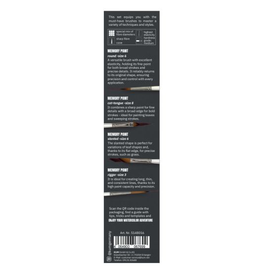 Set Botanical 4 pinceaux aquarelle Kum