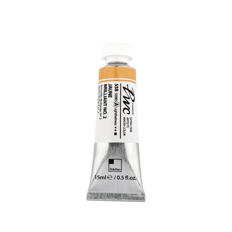 Jaune brillant n°2 - aquarelle PWC Tube 15ml ShinHan