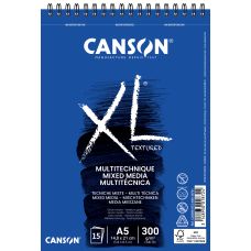 Album XL mixed media Canson A5 14,8x21 300g 15f grain moyen