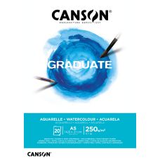 Bloc aquarelle Graduate Canson A5 14,8x21 250g 20f grain fin