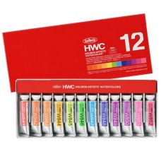 Coffret lumineux 12 Tubes 15ml aquarelles extra-fines en carton Holbein Artists'