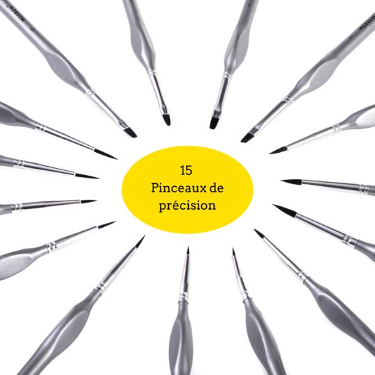 Set de 15 pinceaux de précision Meeden