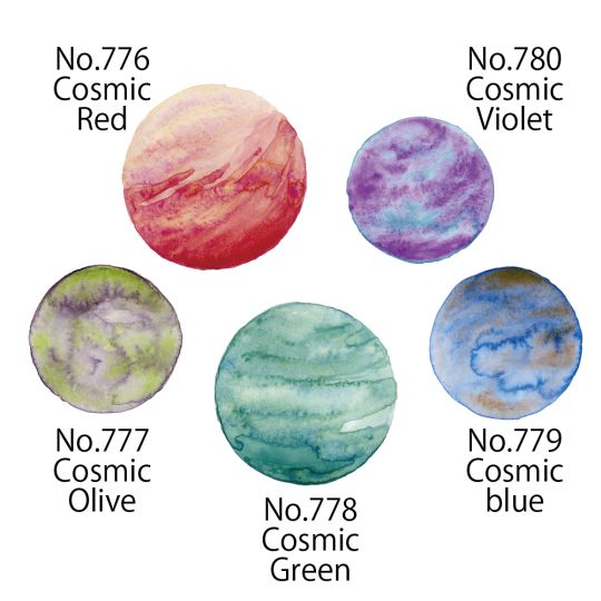 Coffret Set 2 teintes granuleuses 5 godets japonais aquarelle Gansai Tambi Kuretake
