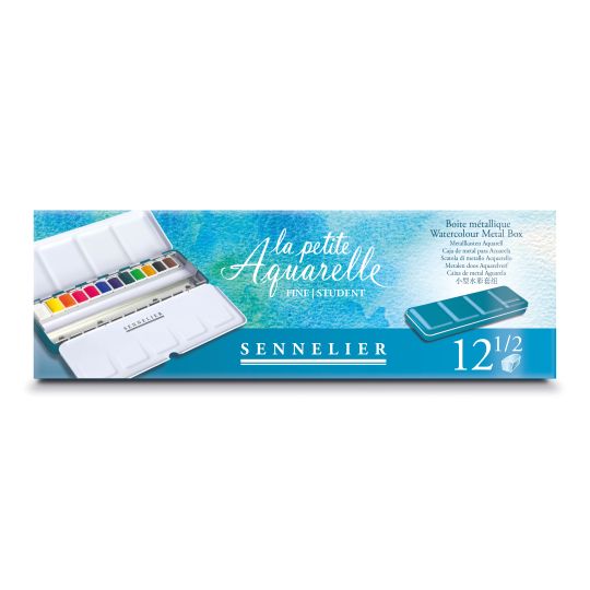 Boite métal « la petite aquarelle » 12 ½ godets aquarelle fine Sennelier
