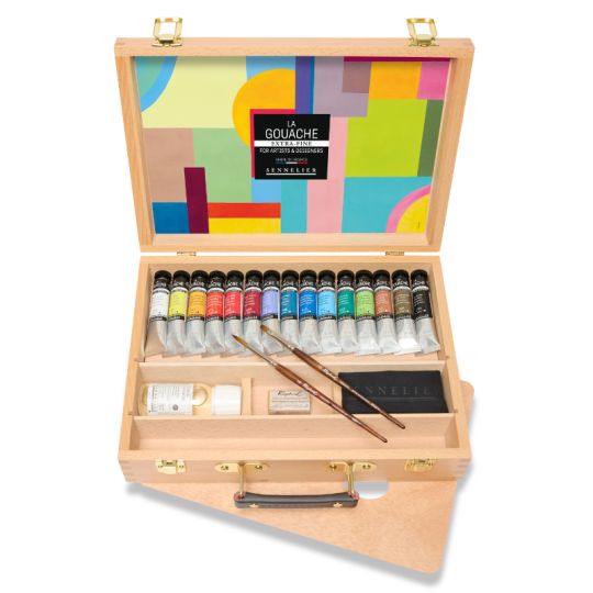 Coffret 15 Tubes 21ml gouache et accessoires Sennelier