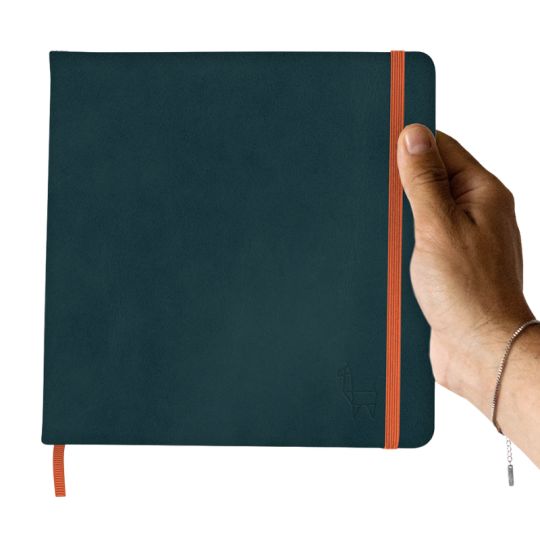 Perfect Sketchbook 18cm x 18cm sarcelle carré 300g 100% coton 44 pages grain fin Etchr Lab *