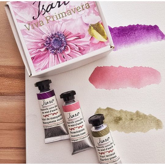 Coffret Primavera 3 tubes 7ml aquarelle extra-fine Isaro