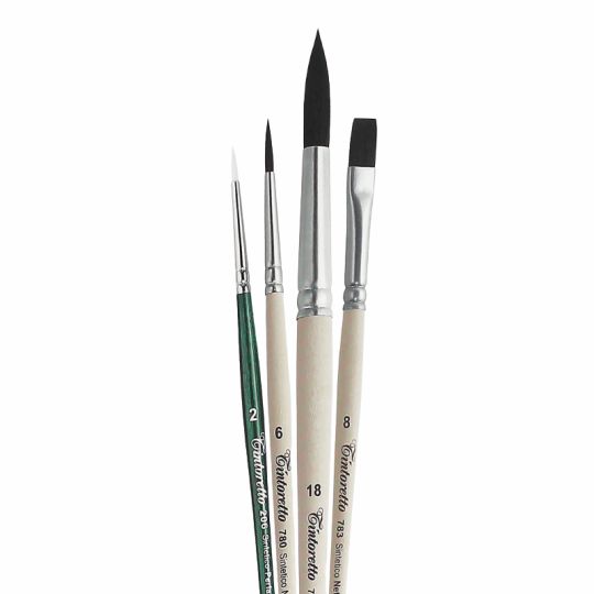 Set Basic 4 pinceaux aquarelle Tintoretto