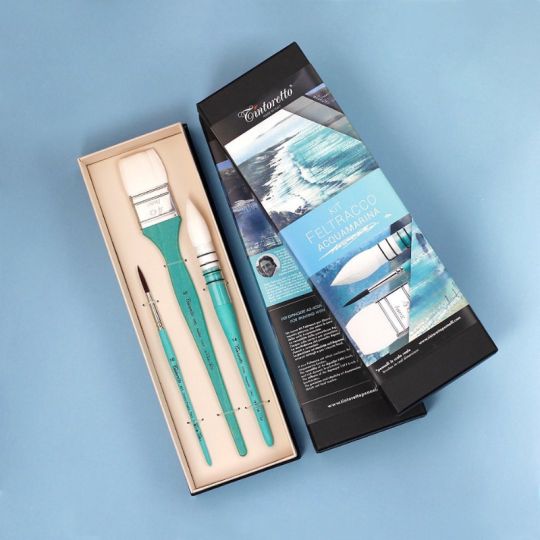 Kit Felice Feltracco de 3 pinceaux  Acquamarina Tintoretto