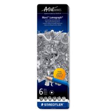 Boîte métal de 6 crayons graphite Lumograph 100 Staedtler