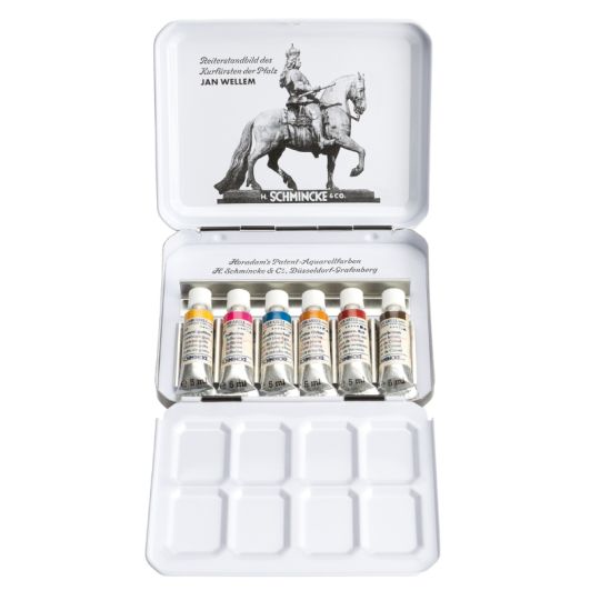 Boîte métal Rétro II 6 tubes 5 ml Horadam Aquarell Schmincke
