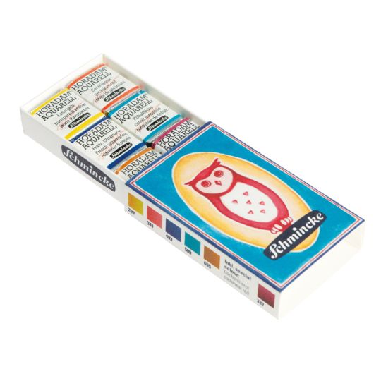 Boîte carton allumette 6 ½ godets Horadam Aquarell Schmincke