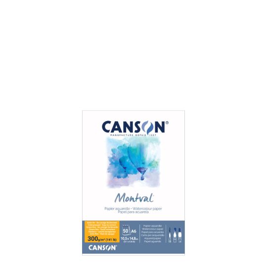 Maxi bloc collé 1 côté Montval A6 10,5 x14,8 300g 50 f grain fin Canson