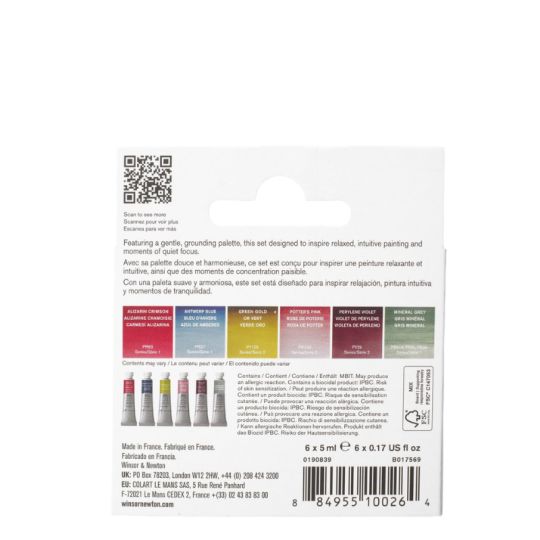 Coffret Couleurs Médiatives 6 tubes 5ml aquarelle en carton Winsor & Newton