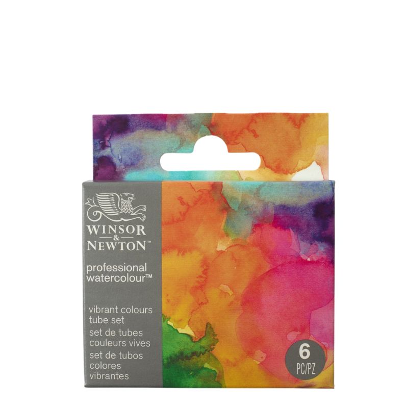 Coffret Couleurs Vives 6 tubes 5ml aquarelle en carton Winsor & Newton